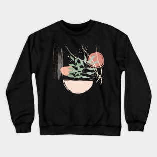 Abstract shapes dots and lines tropical leaves earth colors digital design illustration Crewneck Sweatshirt